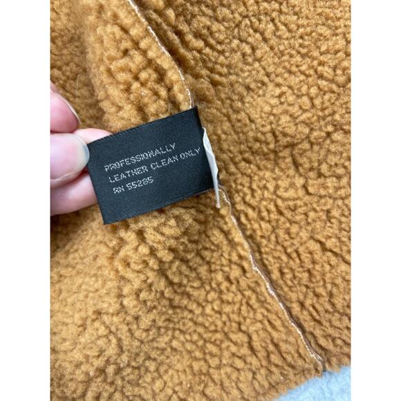 Vintage Express Womens Size M Leather Suede Sherpa Lined Full Zip Jacket Vest - Picture 7 of 14